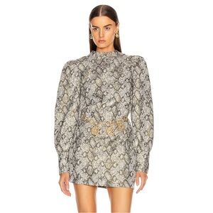 Andamane Baylee Snakeskin Print Mini Dress Small